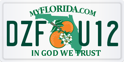 FL license plate DZFU12