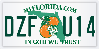 FL license plate DZFU14