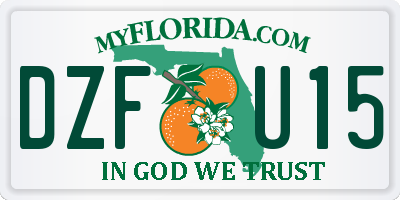 FL license plate DZFU15