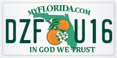 FL license plate DZFU16