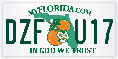 FL license plate DZFU17