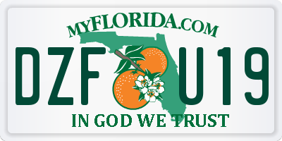 FL license plate DZFU19
