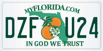 FL license plate DZFU24
