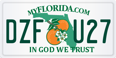 FL license plate DZFU27