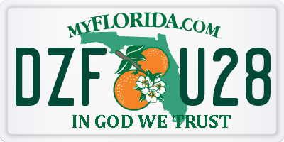 FL license plate DZFU28