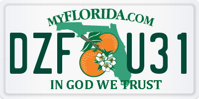 FL license plate DZFU31