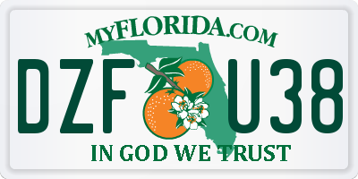 FL license plate DZFU38