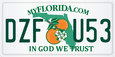 FL license plate DZFU53