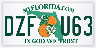 FL license plate DZFU63