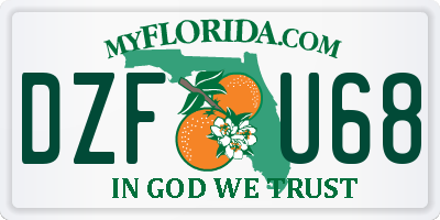FL license plate DZFU68