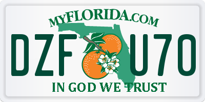 FL license plate DZFU70