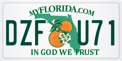 FL license plate DZFU71
