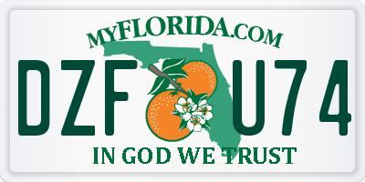 FL license plate DZFU74
