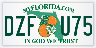 FL license plate DZFU75