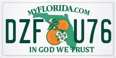 FL license plate DZFU76