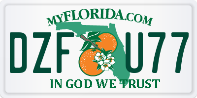 FL license plate DZFU77