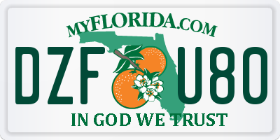 FL license plate DZFU80