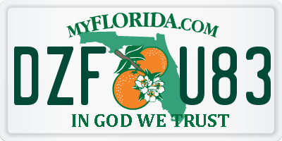 FL license plate DZFU83