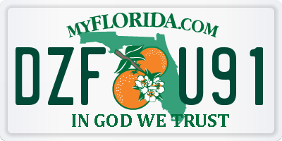 FL license plate DZFU91