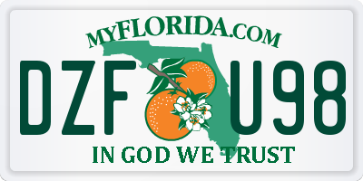FL license plate DZFU98