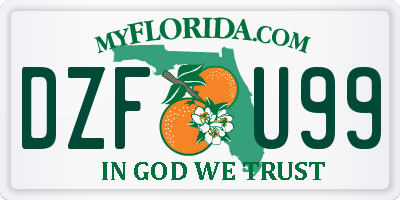 FL license plate DZFU99
