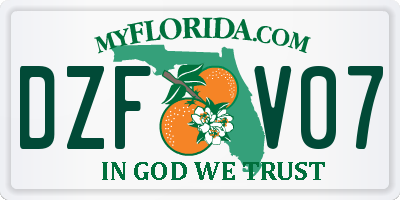 FL license plate DZFV07