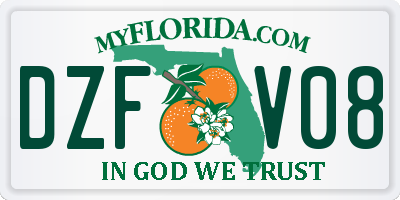 FL license plate DZFV08