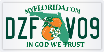 FL license plate DZFV09