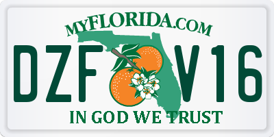 FL license plate DZFV16