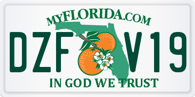 FL license plate DZFV19