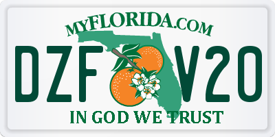 FL license plate DZFV20