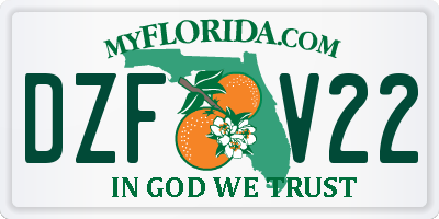 FL license plate DZFV22