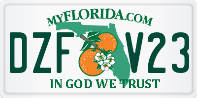 FL license plate DZFV23