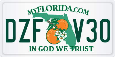 FL license plate DZFV30