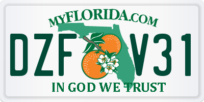 FL license plate DZFV31