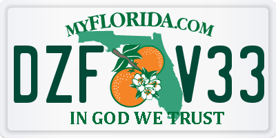 FL license plate DZFV33