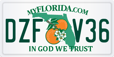FL license plate DZFV36