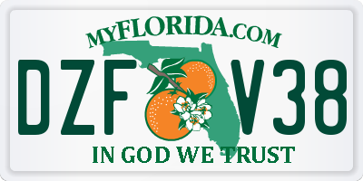 FL license plate DZFV38