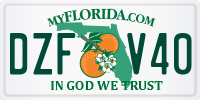 FL license plate DZFV40