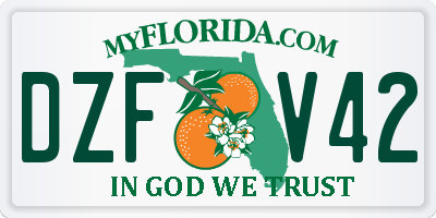 FL license plate DZFV42