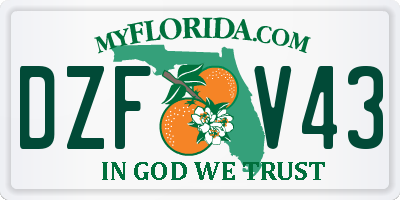 FL license plate DZFV43