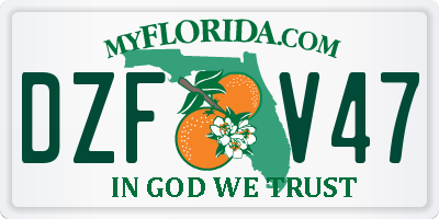 FL license plate DZFV47