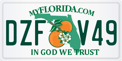 FL license plate DZFV49