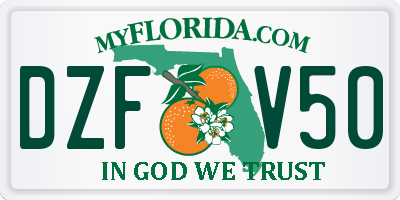 FL license plate DZFV50
