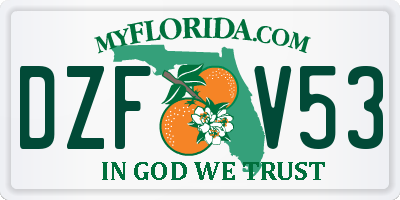 FL license plate DZFV53