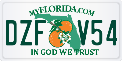 FL license plate DZFV54