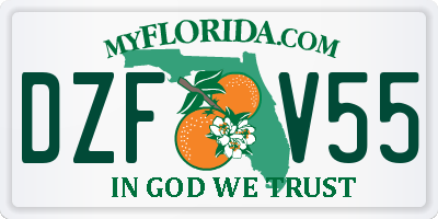 FL license plate DZFV55