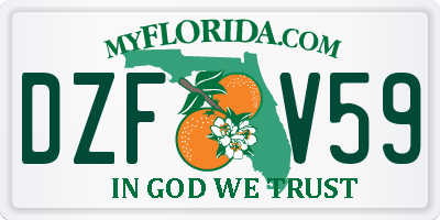 FL license plate DZFV59
