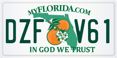 FL license plate DZFV61