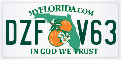 FL license plate DZFV63